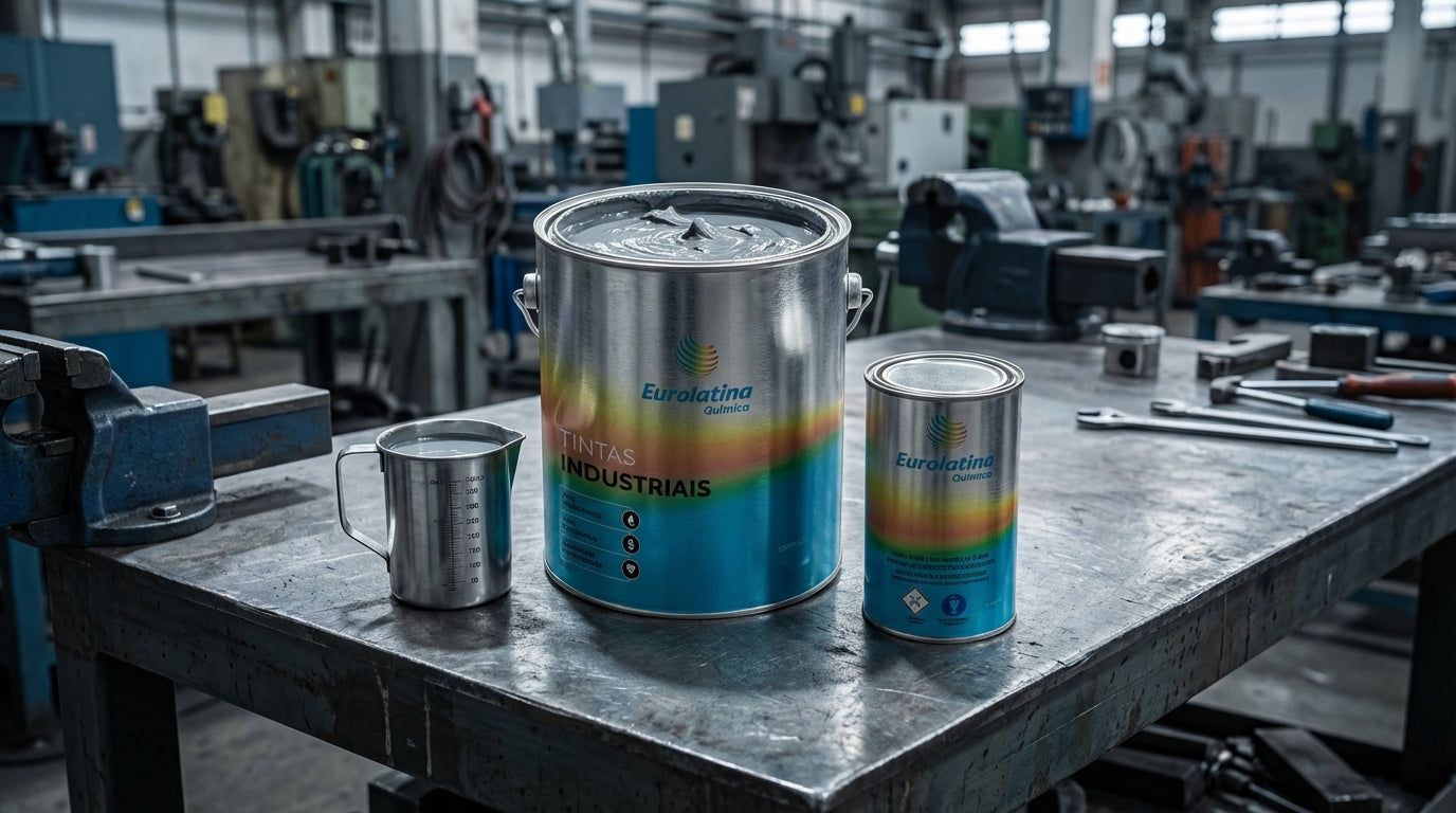 Catalisador epóxi bicomponente em ambiente industrial - proporção correta do catalisador para tinta epóxi anticorrosiva