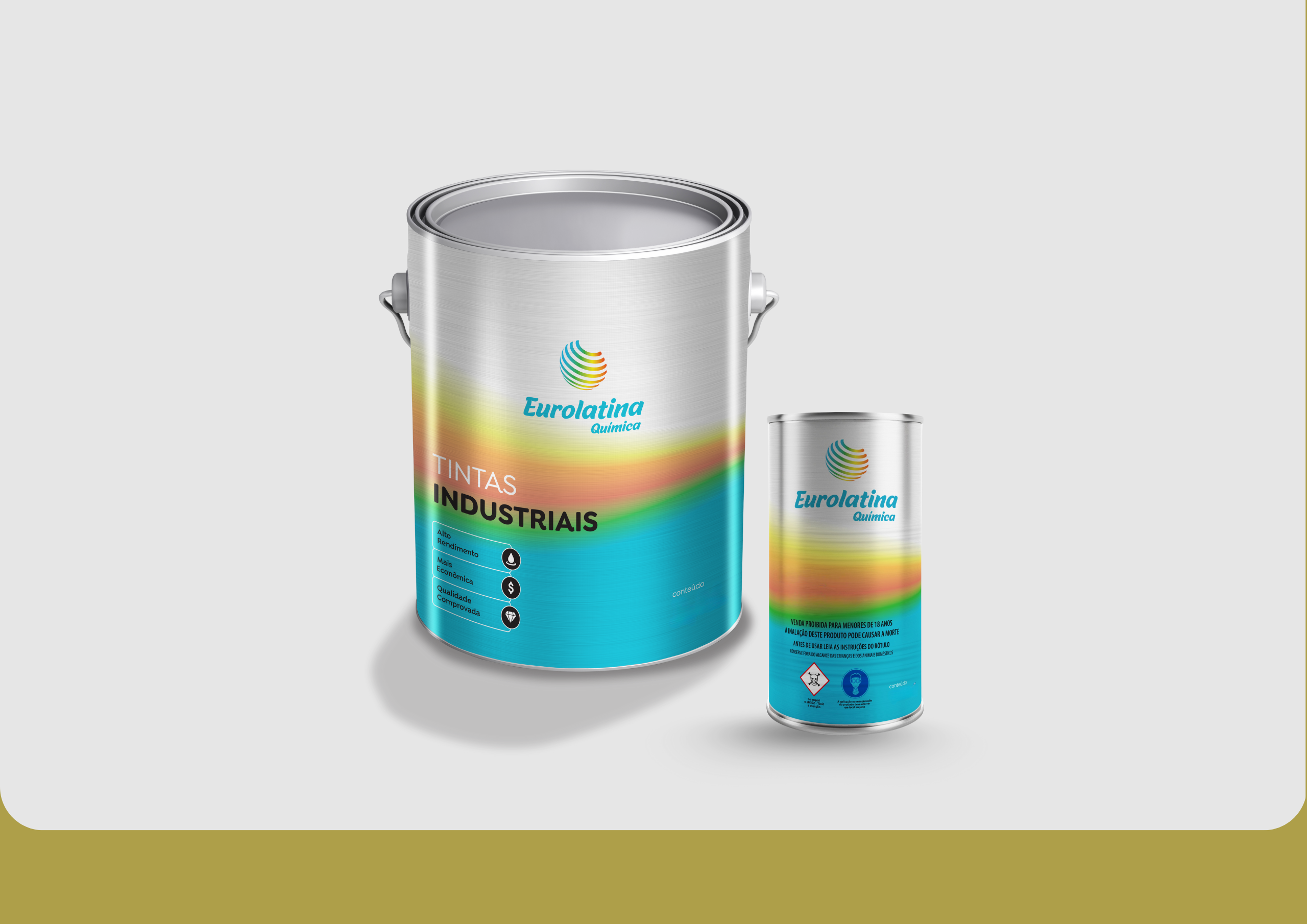 Tinta Epóxi o Ochre Yellow RAL 1024 Anticorrosiva para Metal Mecânica- Eurolatina