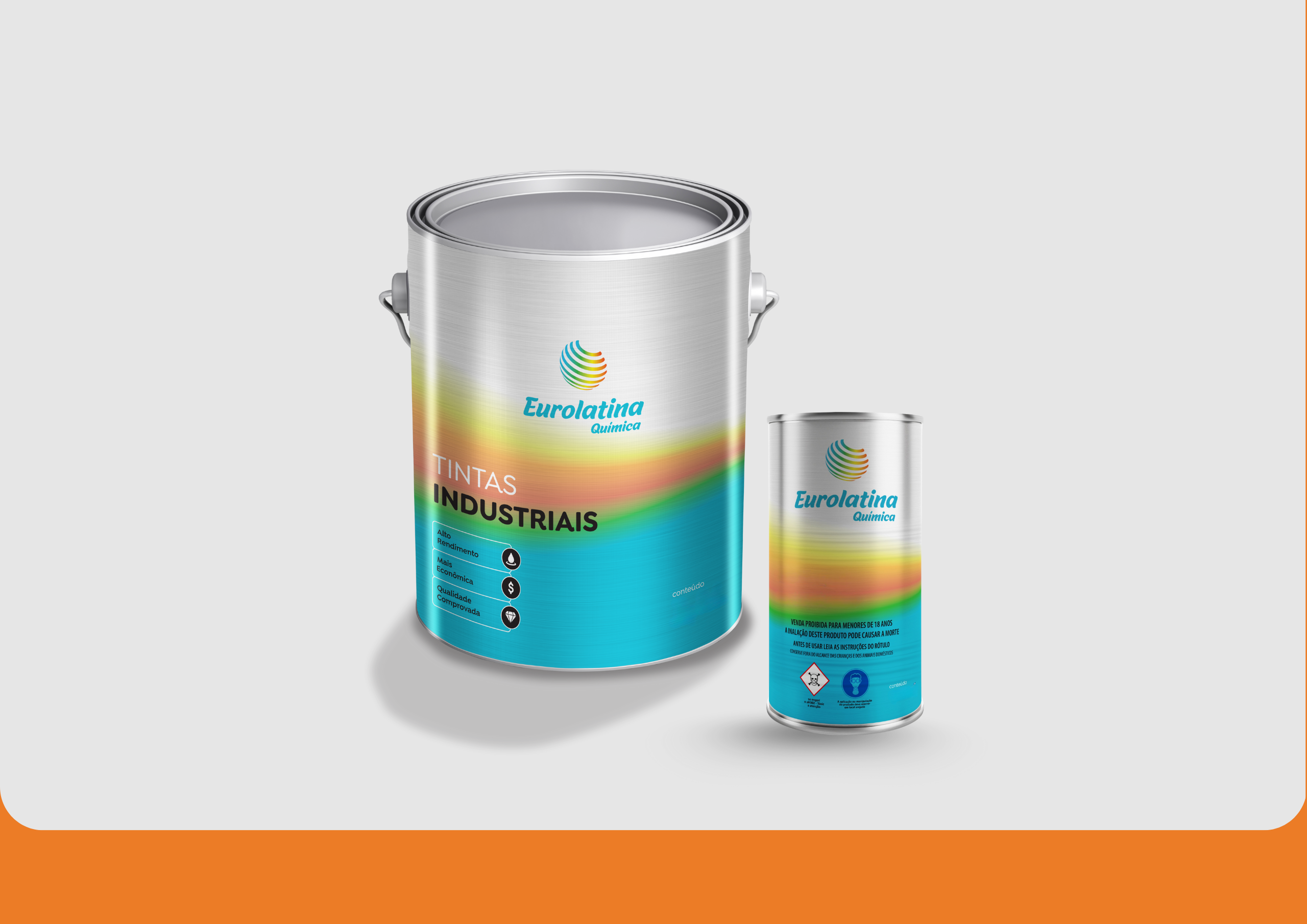 Embalagem Tinta PU Acrílico Deep Orange RAL 2011- Eurolatina Tintas