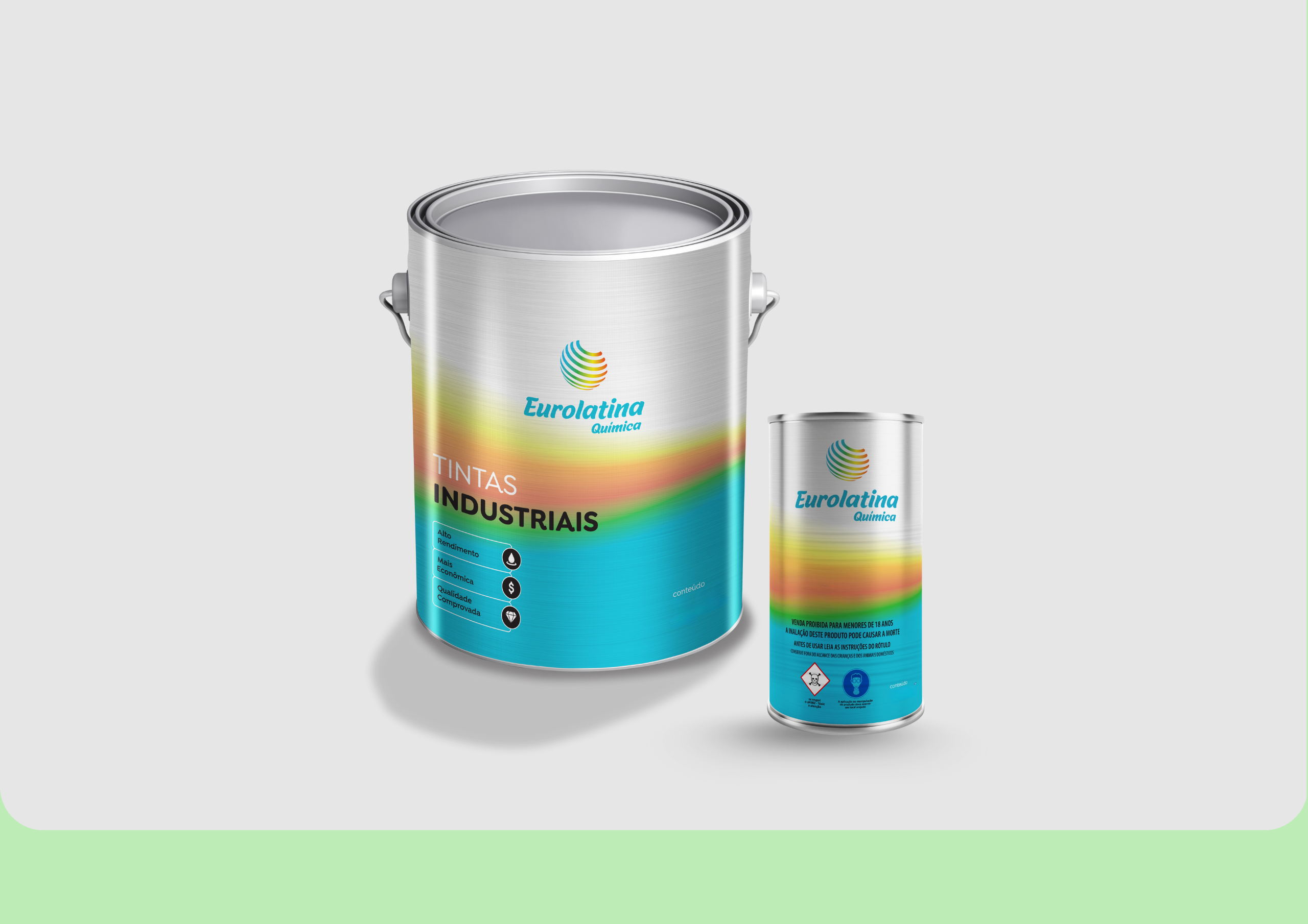 Tinta Epóxi 2K K Pastel Green RAL 6019 Alta Resistência Química Metal Mecânica Eurolatina