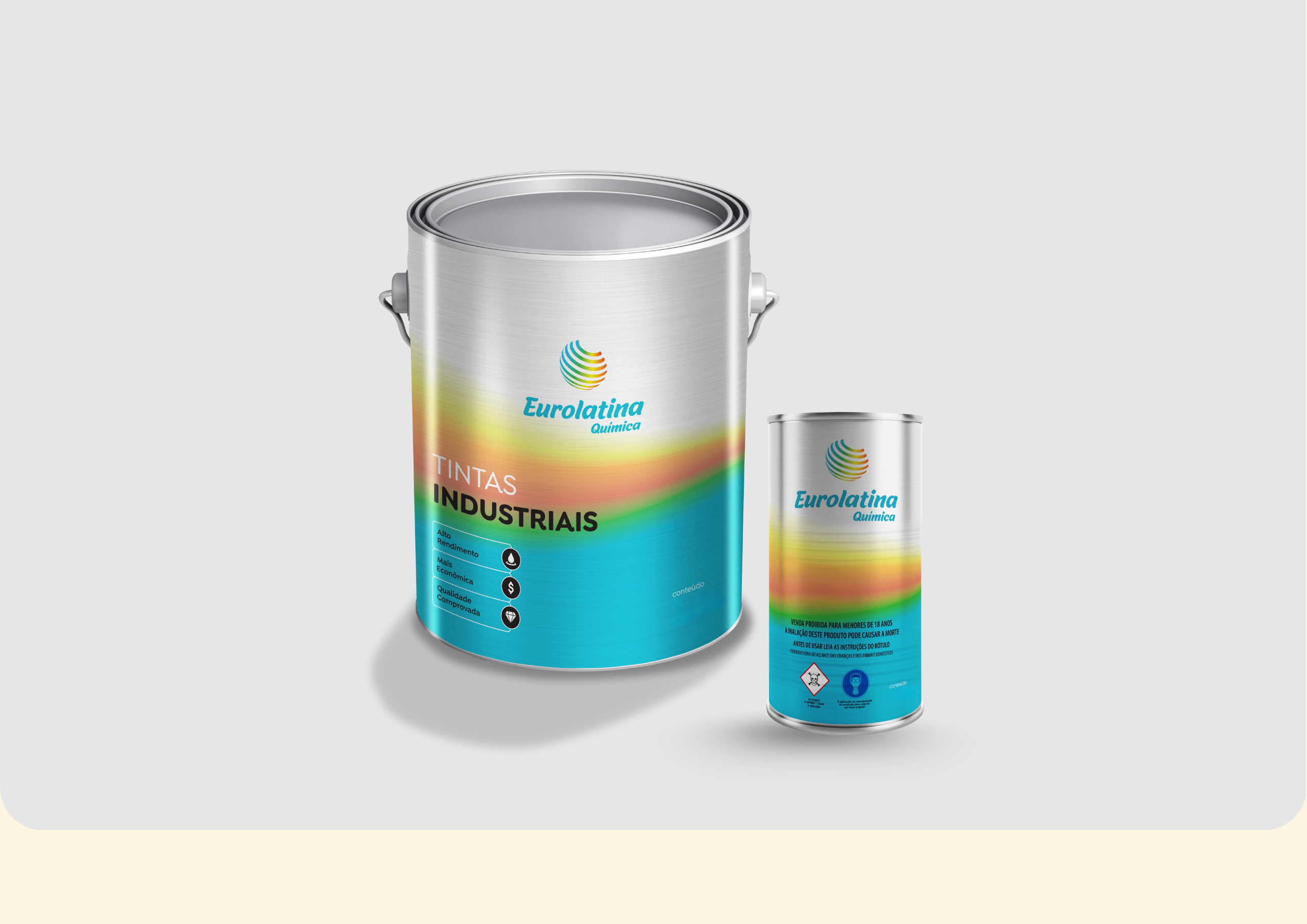 Embalagem Tinta Epóxi 2K K Cream RAL 9001- Eurolatina Tintas