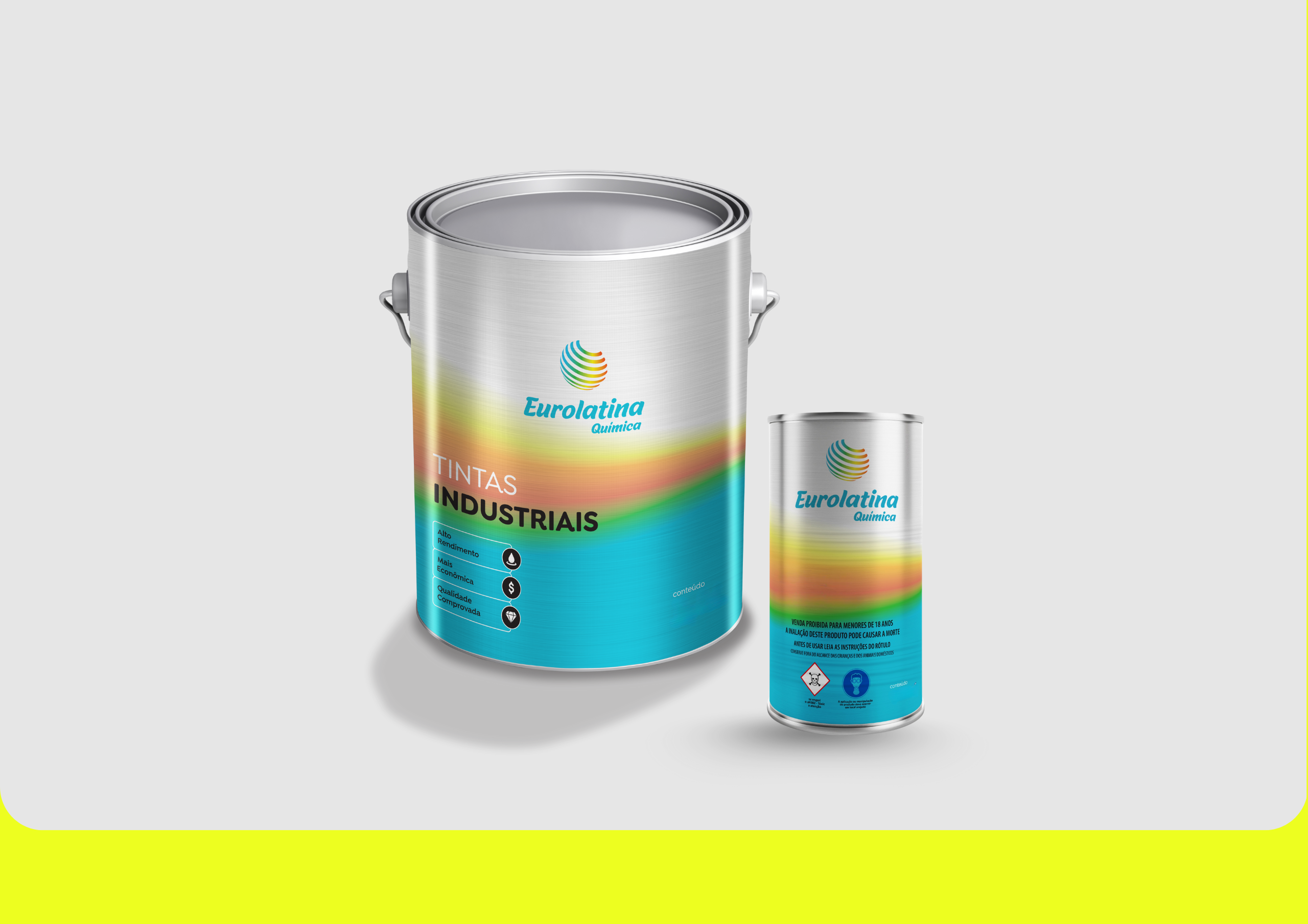 Embalagem Tinta PU Acrílico Sulfur Yellow RAL 1016- Eurolatina Tintas