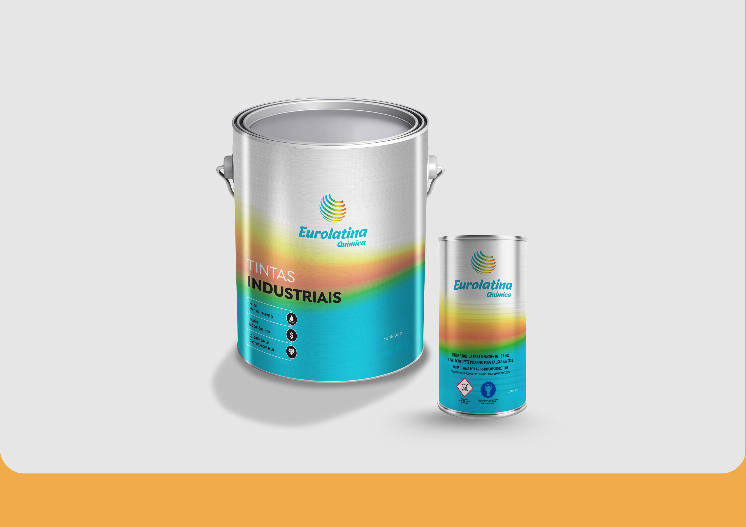 Embalagem Tinta Epóxi o Pastel Yellow RAL 1034- Eurolatina Tintas