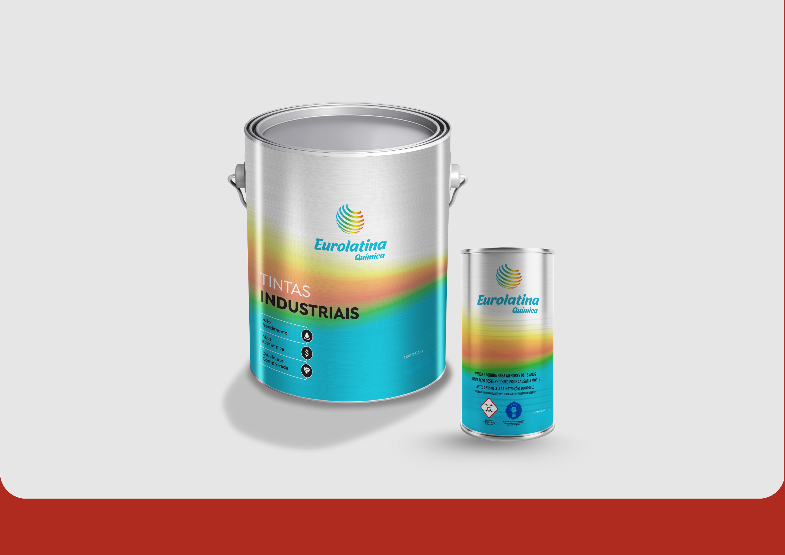 Embalagem Tinta PU Acrílico Flame Red RAL 3000- Eurolatina Tintas