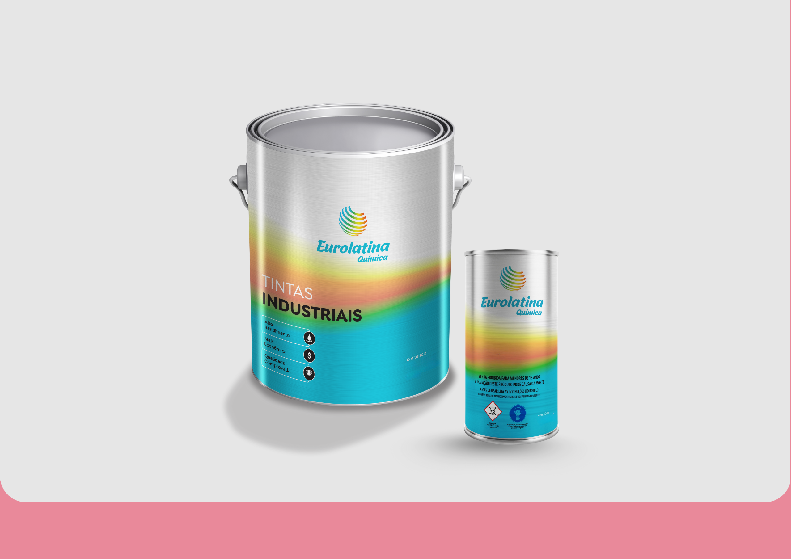 Embalagem Tinta PU Acrílico Light Pink RAL 3015- Eurolatina Tintas