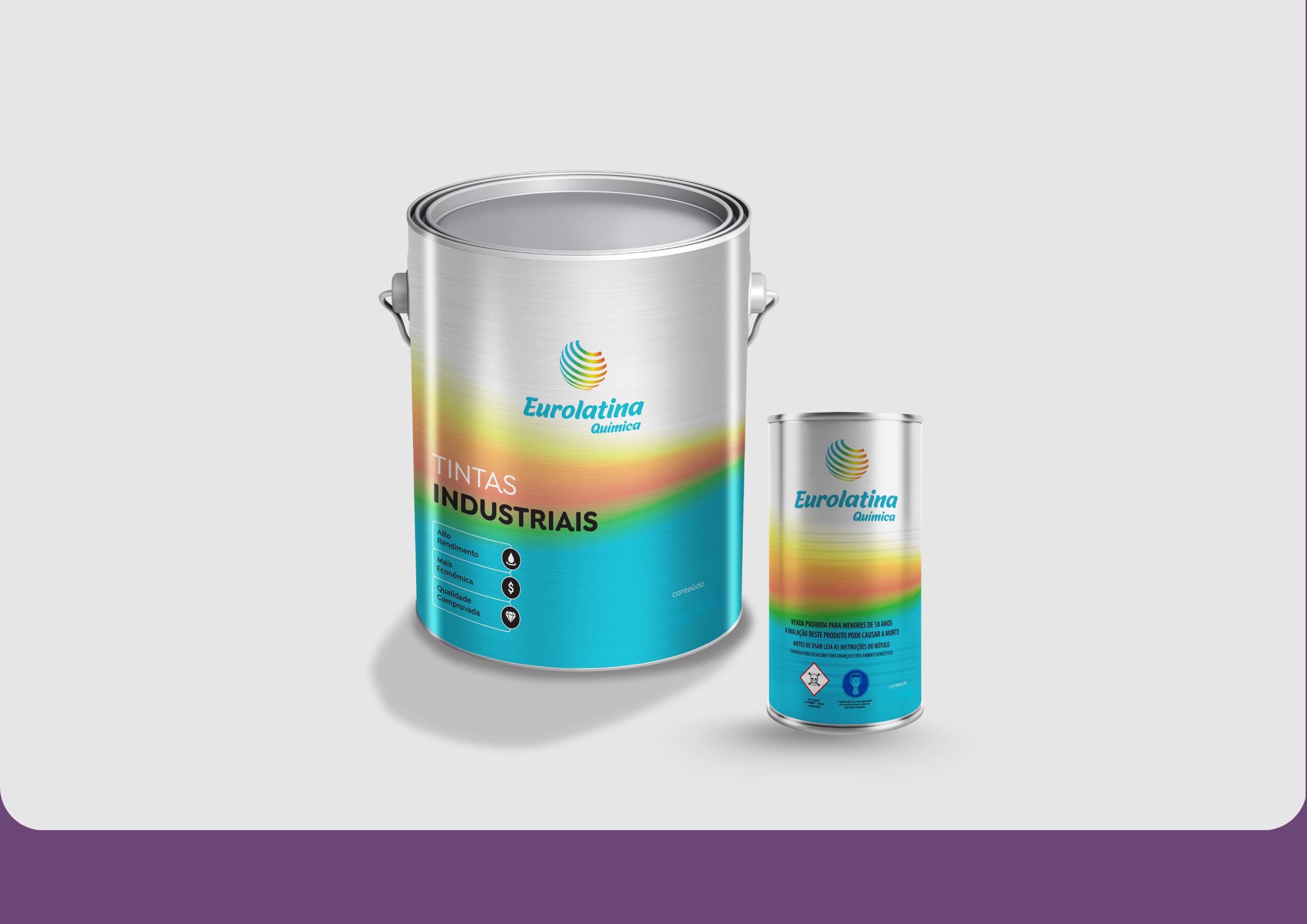 Embalagem Tinta PU Acrílico Blue Lilac RAL 4005- Eurolatina Tintas