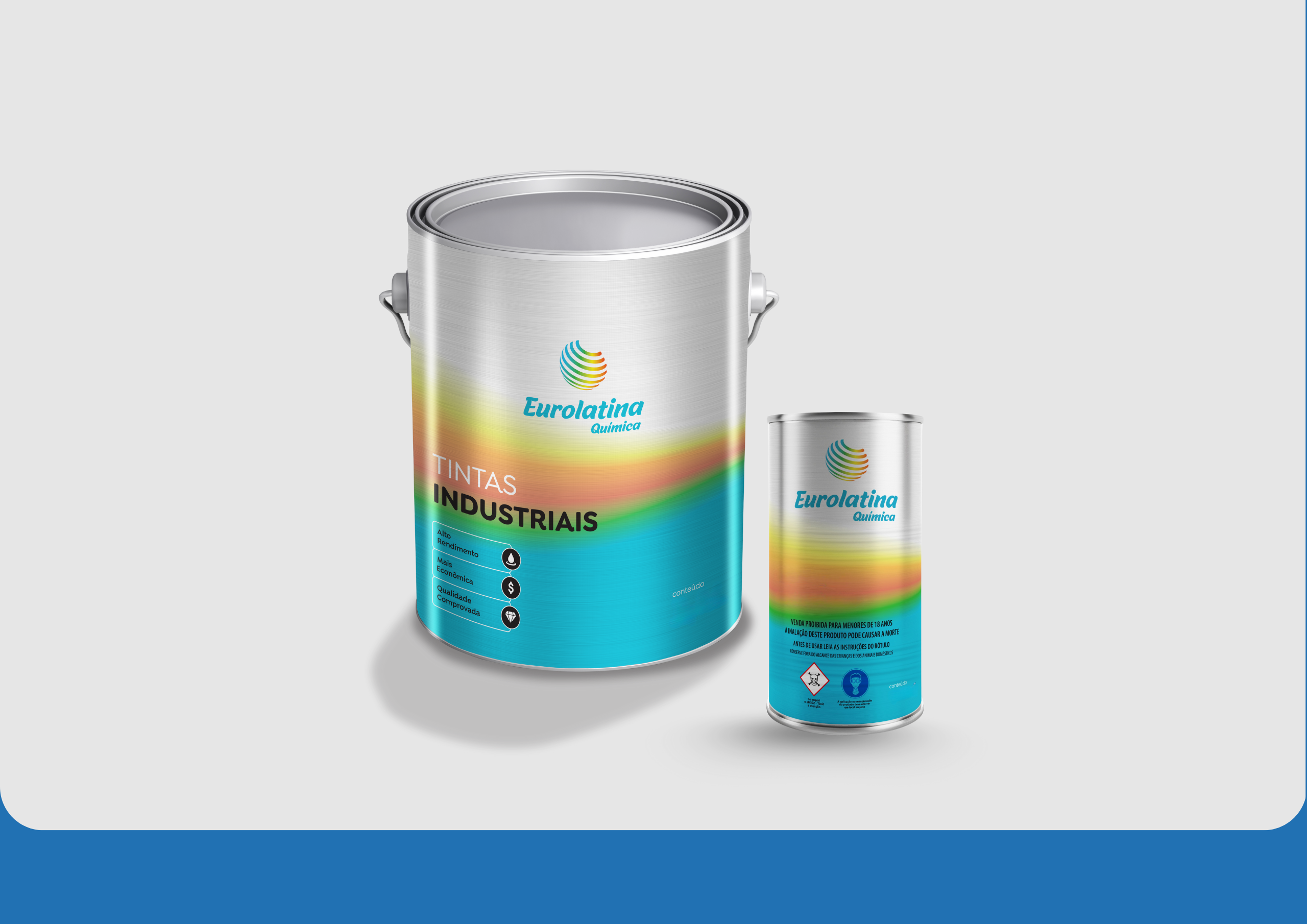 Tinta Epóxi o Sky Blue RAL 5015 Anticorrosiva para Metal Mecânica- Eurolatina