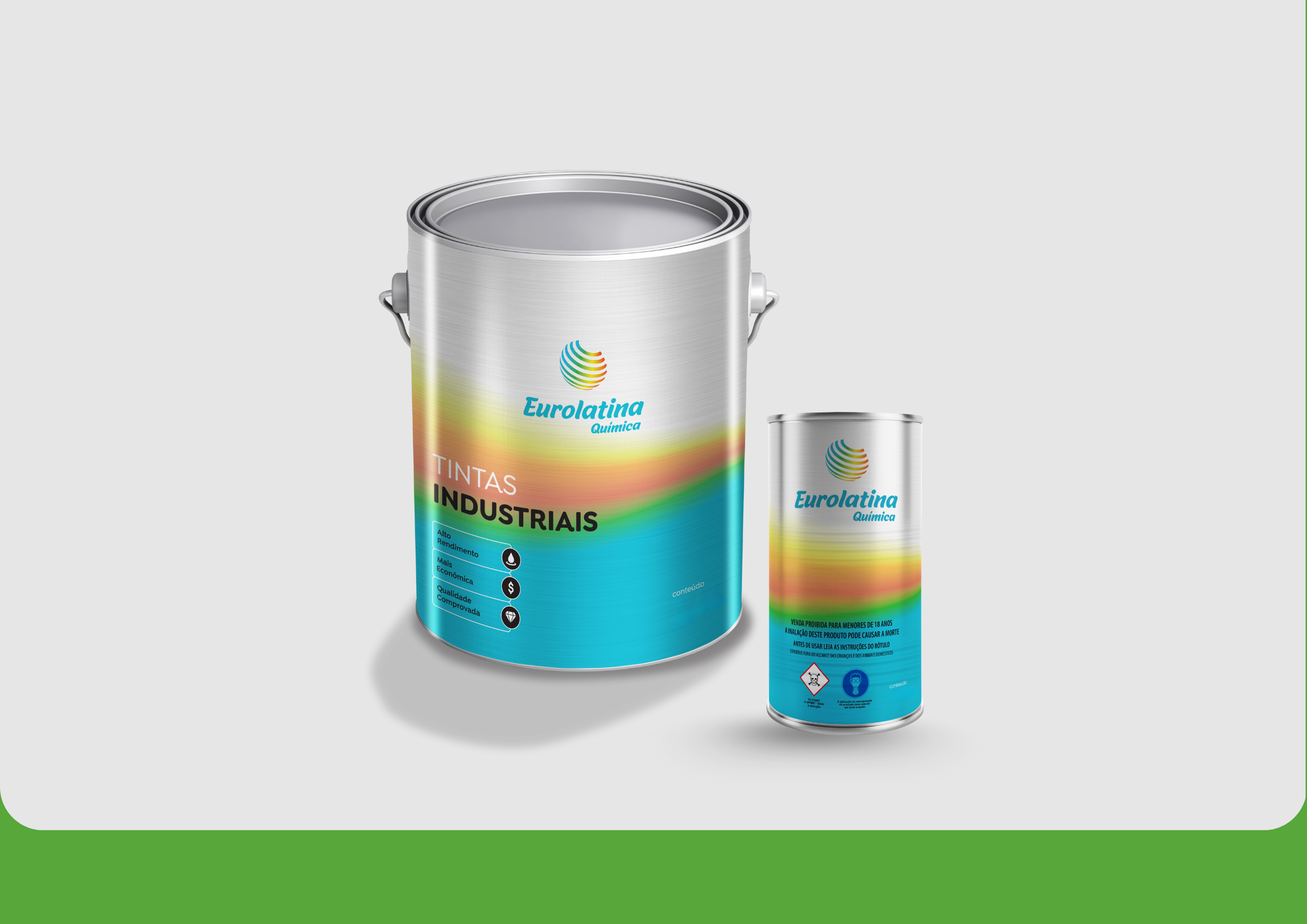 Tinta Epóxi 2K K Yellow Green RAL 6018 Anticorrosiva para Metal Mecânica- Eurolatina