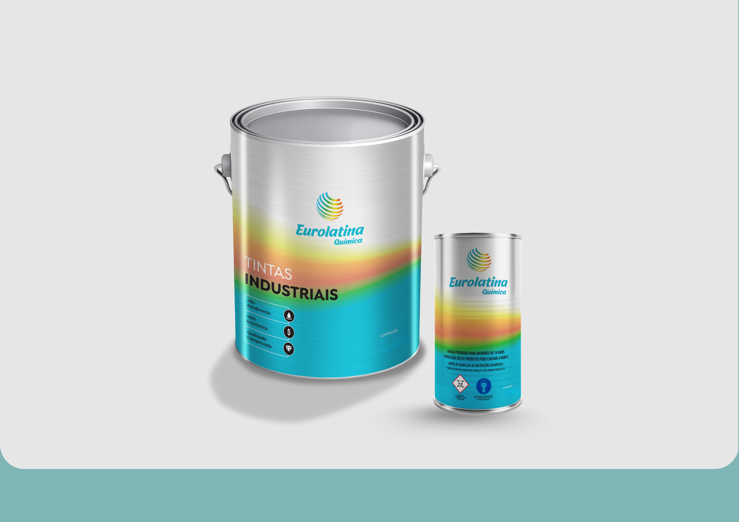 Tinta Epóxi o Pastel Turquoise RAL 6034 Anticorrosiva para Metal Mecânica- Eurolatina