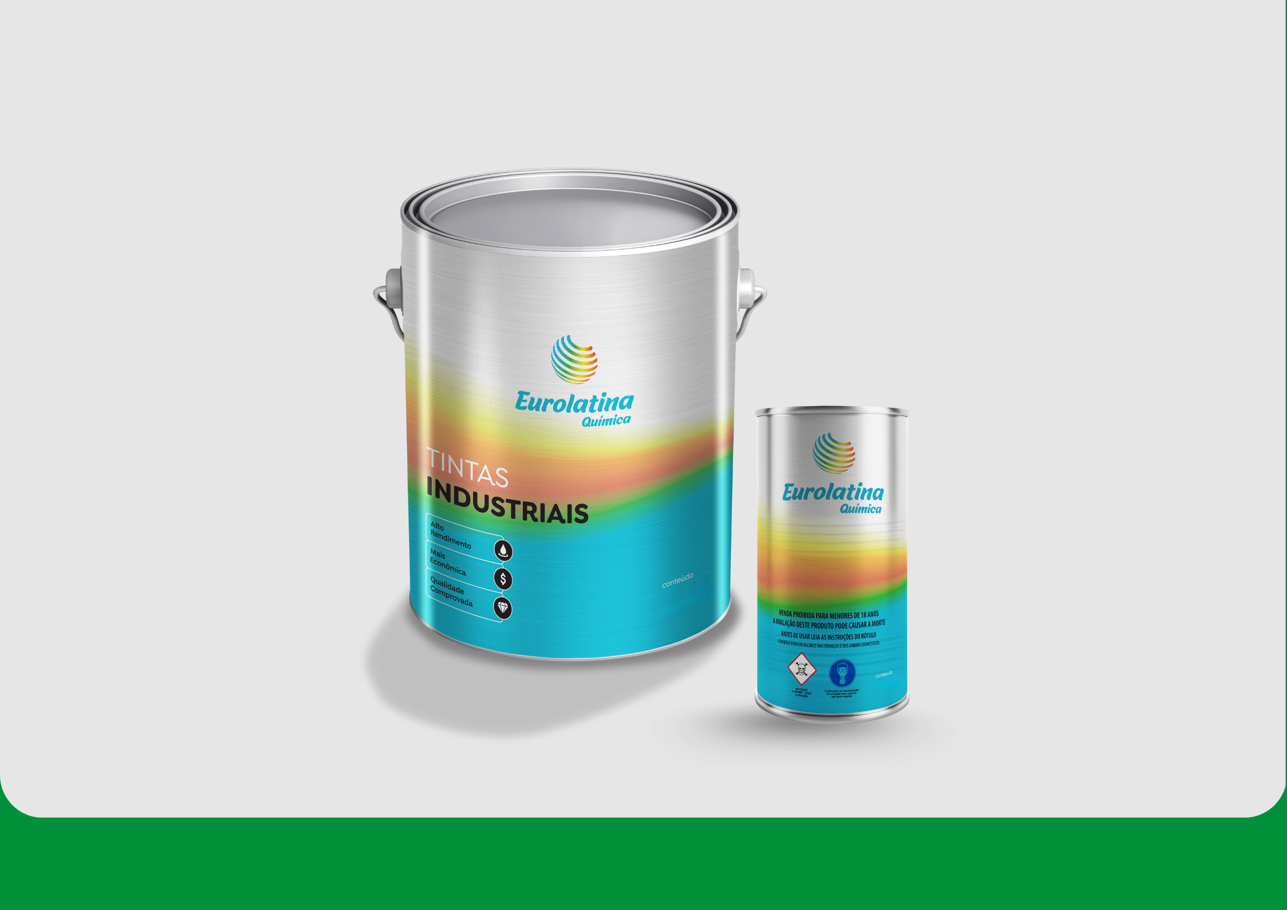 Tinta Epóxi o Pure Green RAL 6037 Anticorrosiva para Metal Mecânica- Eurolatina